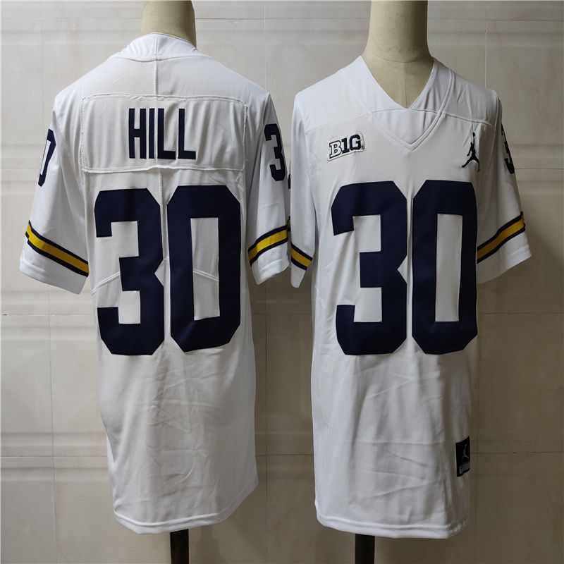 Men Michigan Wolverines #30 Hill White 2025 NCAA Jersey